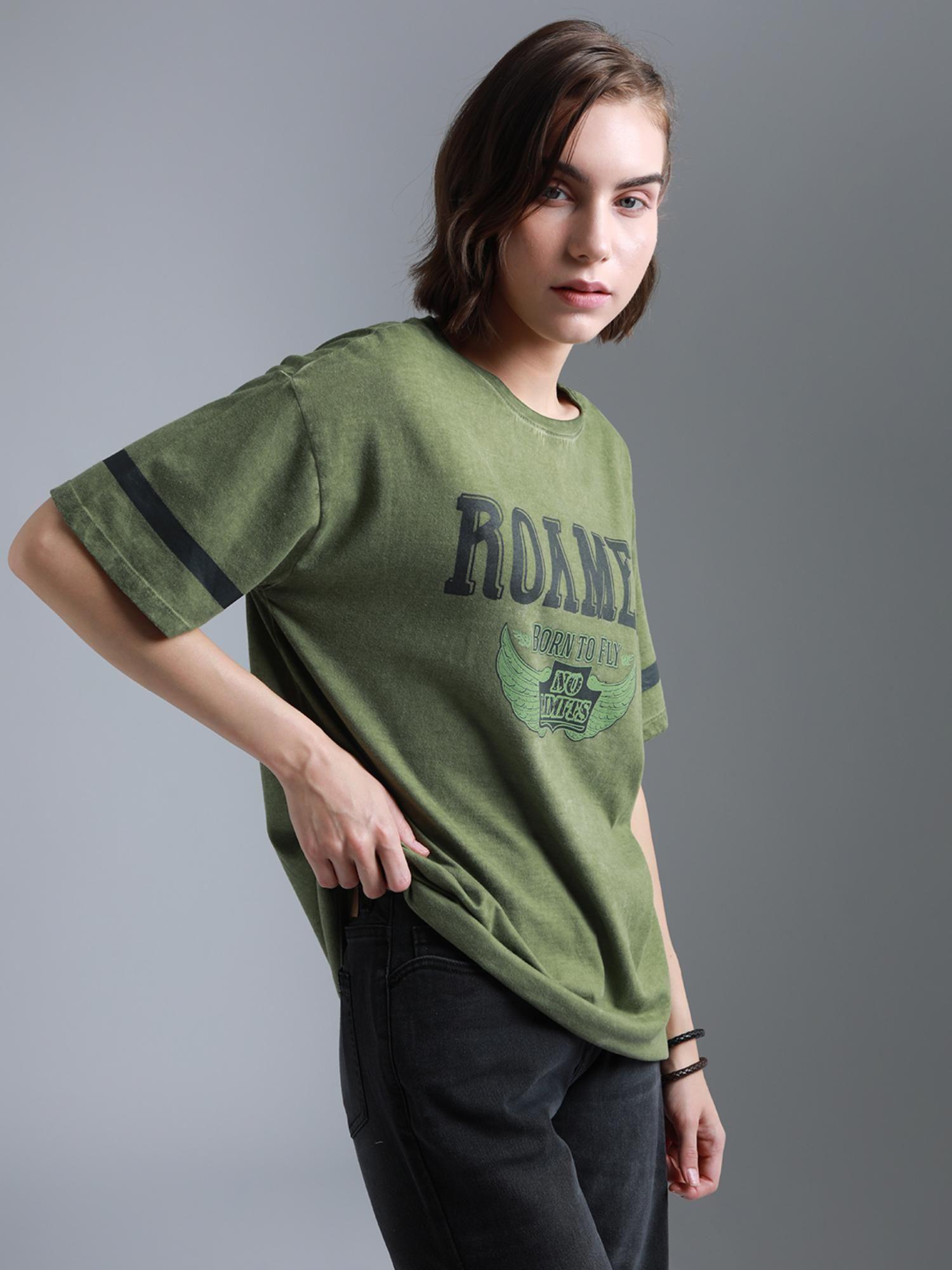 green oversized women t-shirt