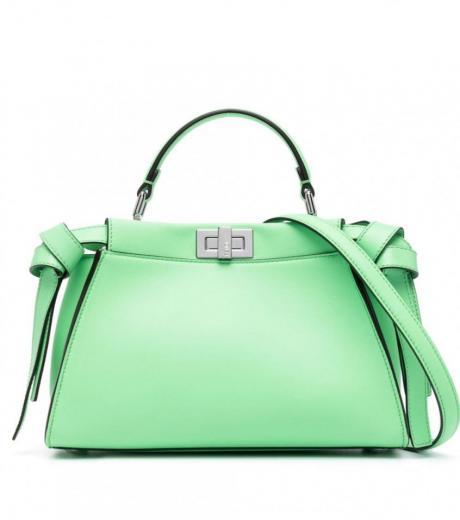 green peekaboo mini leather handbag