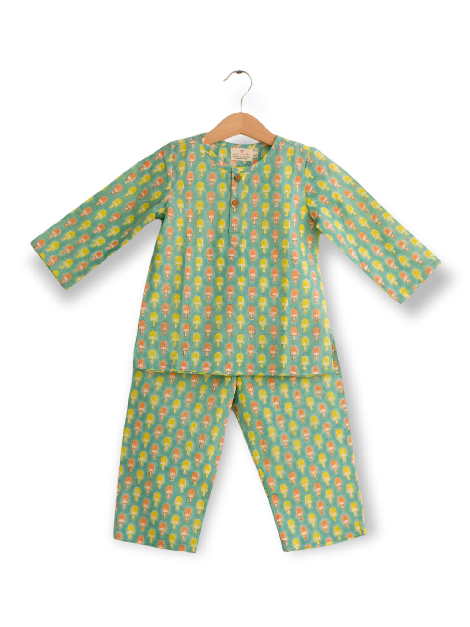 green popsicles organic cotton pyjama set (set of 2)