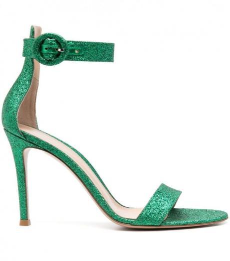 green portofino starlight leather high heels