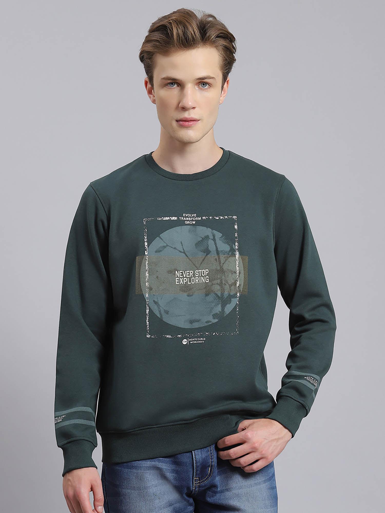 green print crew neck sweatshirt