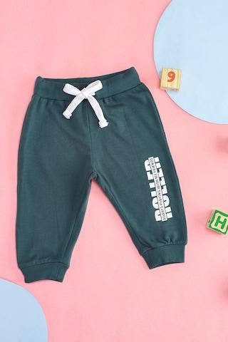 green print full length casual baby regular fit track pants