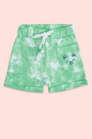 green printed knee length casual baby regular fit shorts