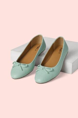 green printeded casual women ballerinas