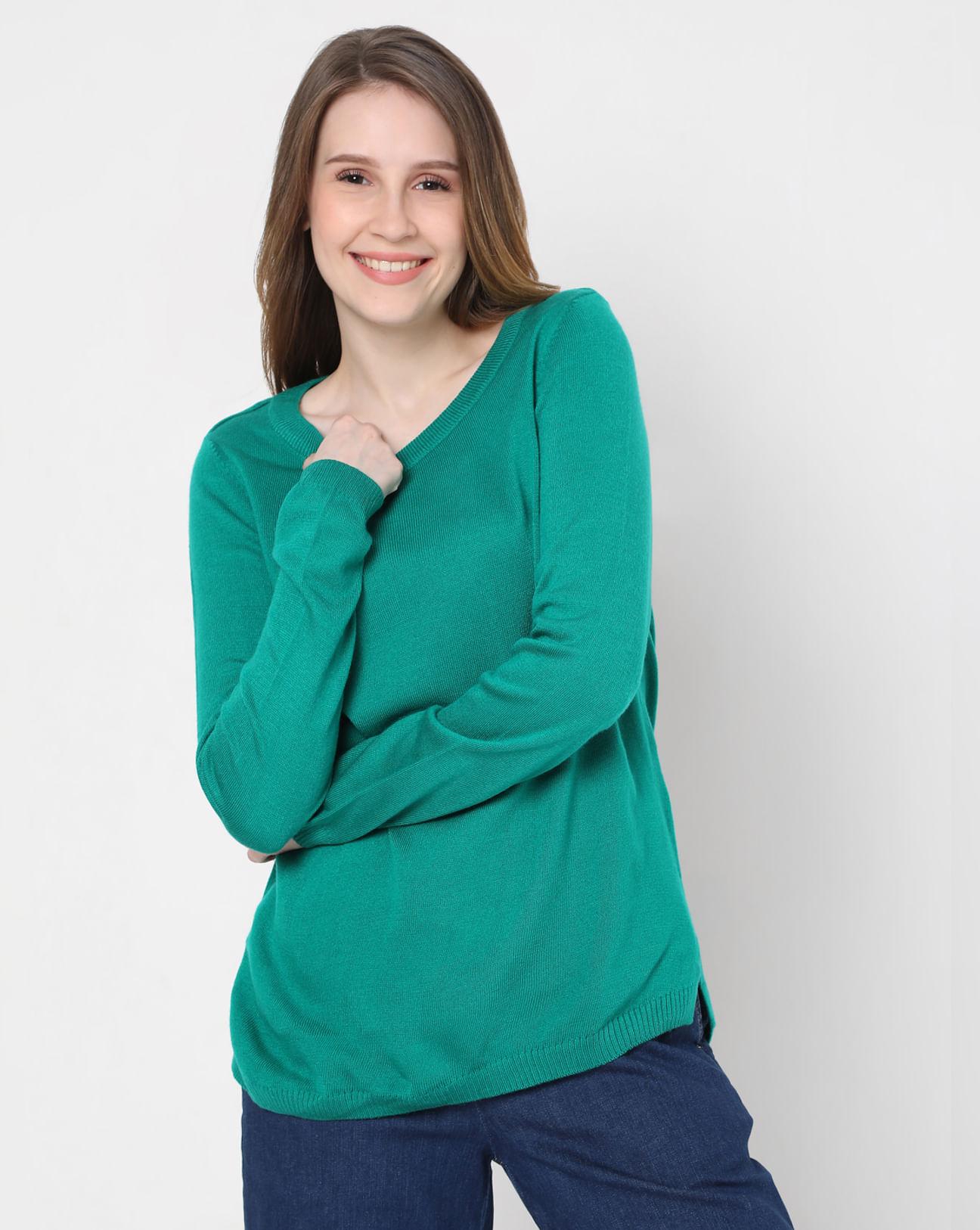 green pullover