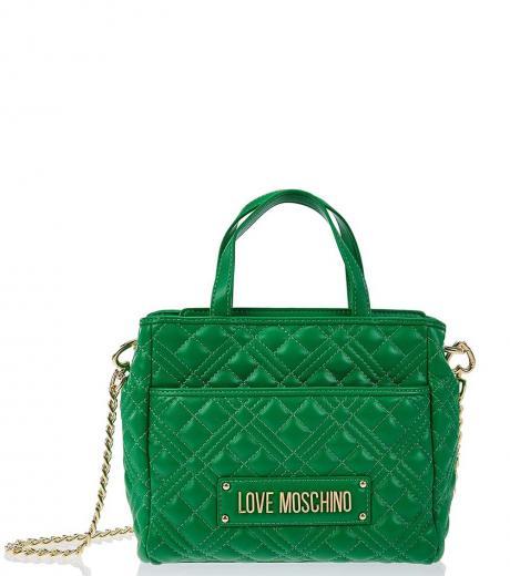 green quilted mini satchel