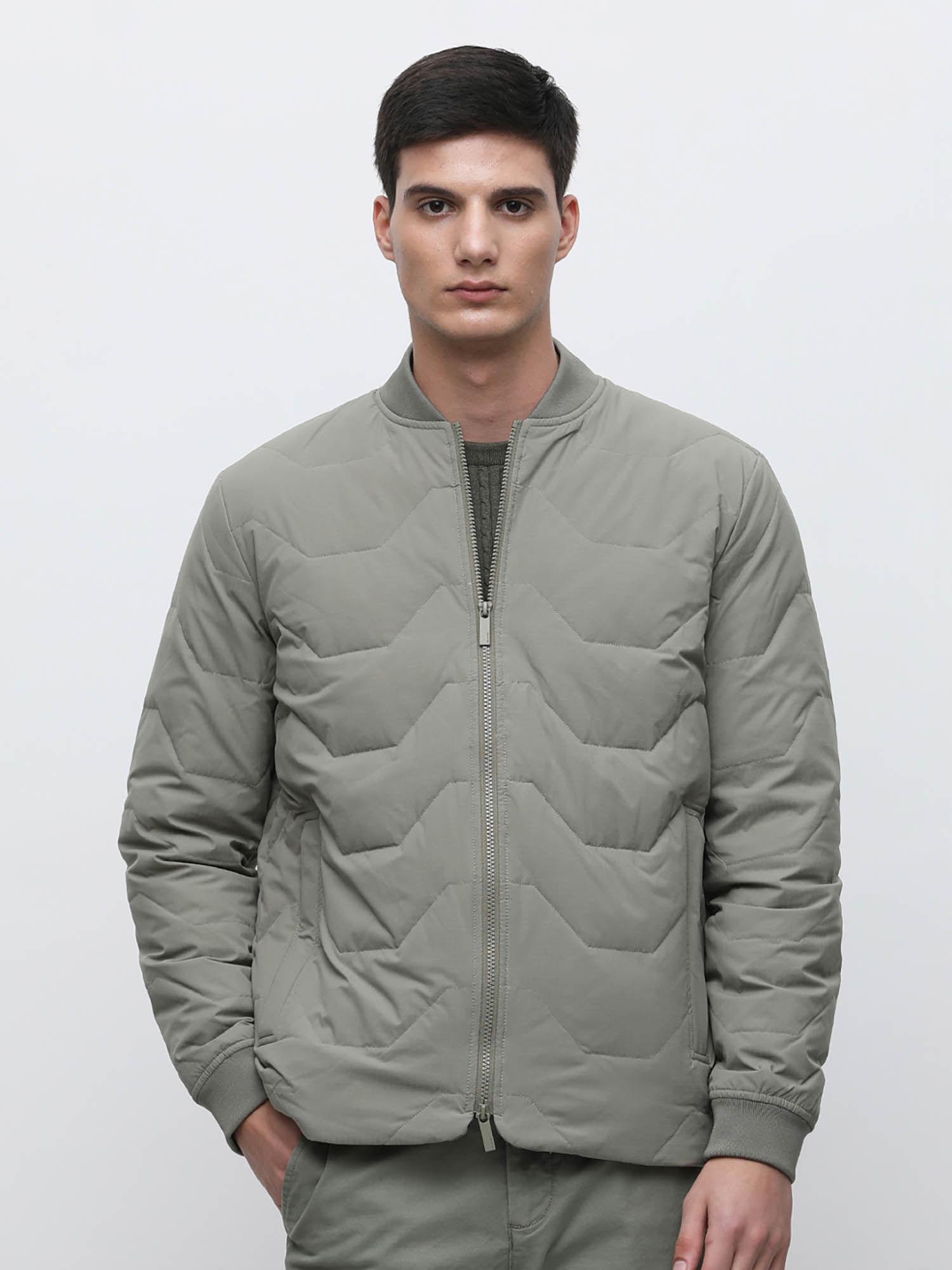 green quilted redown bomber jacket