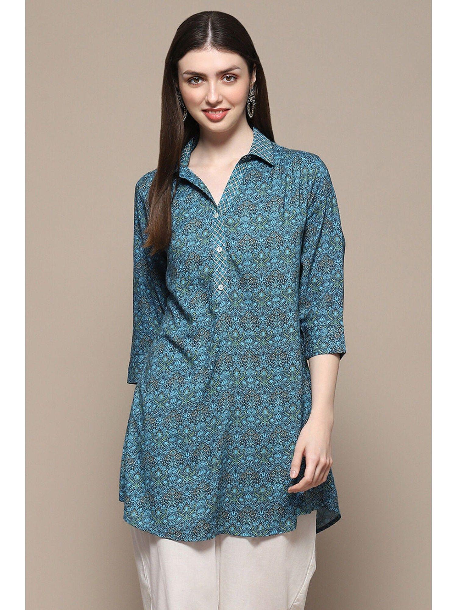 green rayon straight shirt