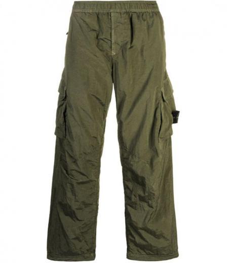 green regenerated nylon cargo trousers