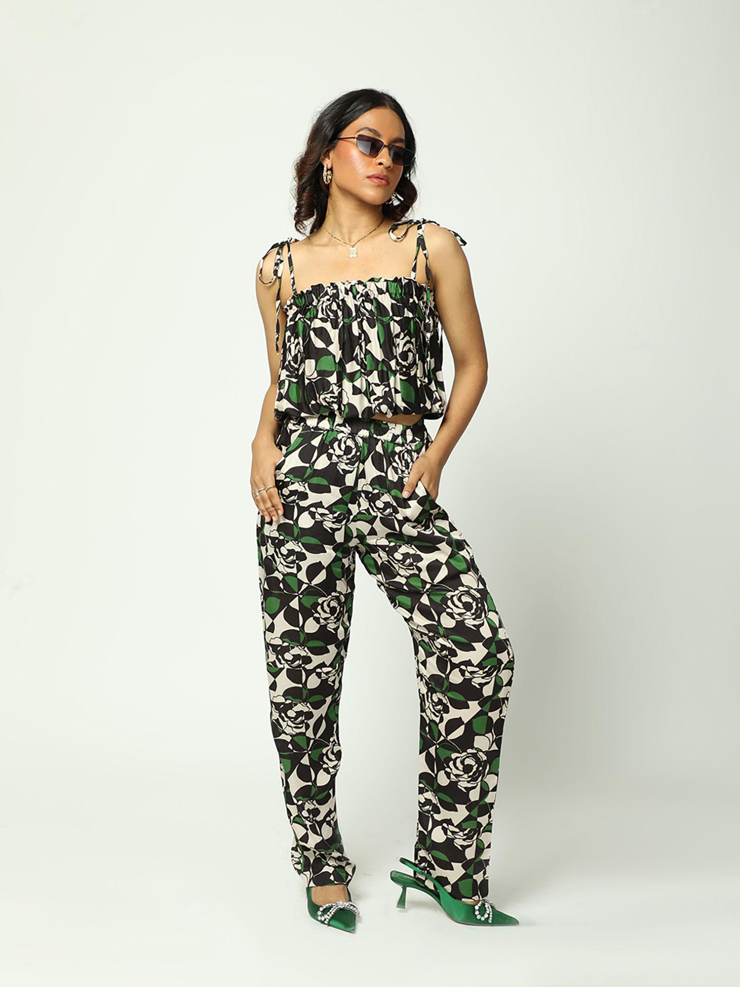 green rose pant