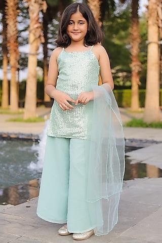 green sequins sharara set