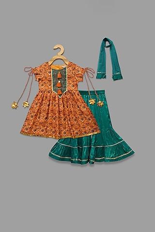 green shantoon sharara set for girls