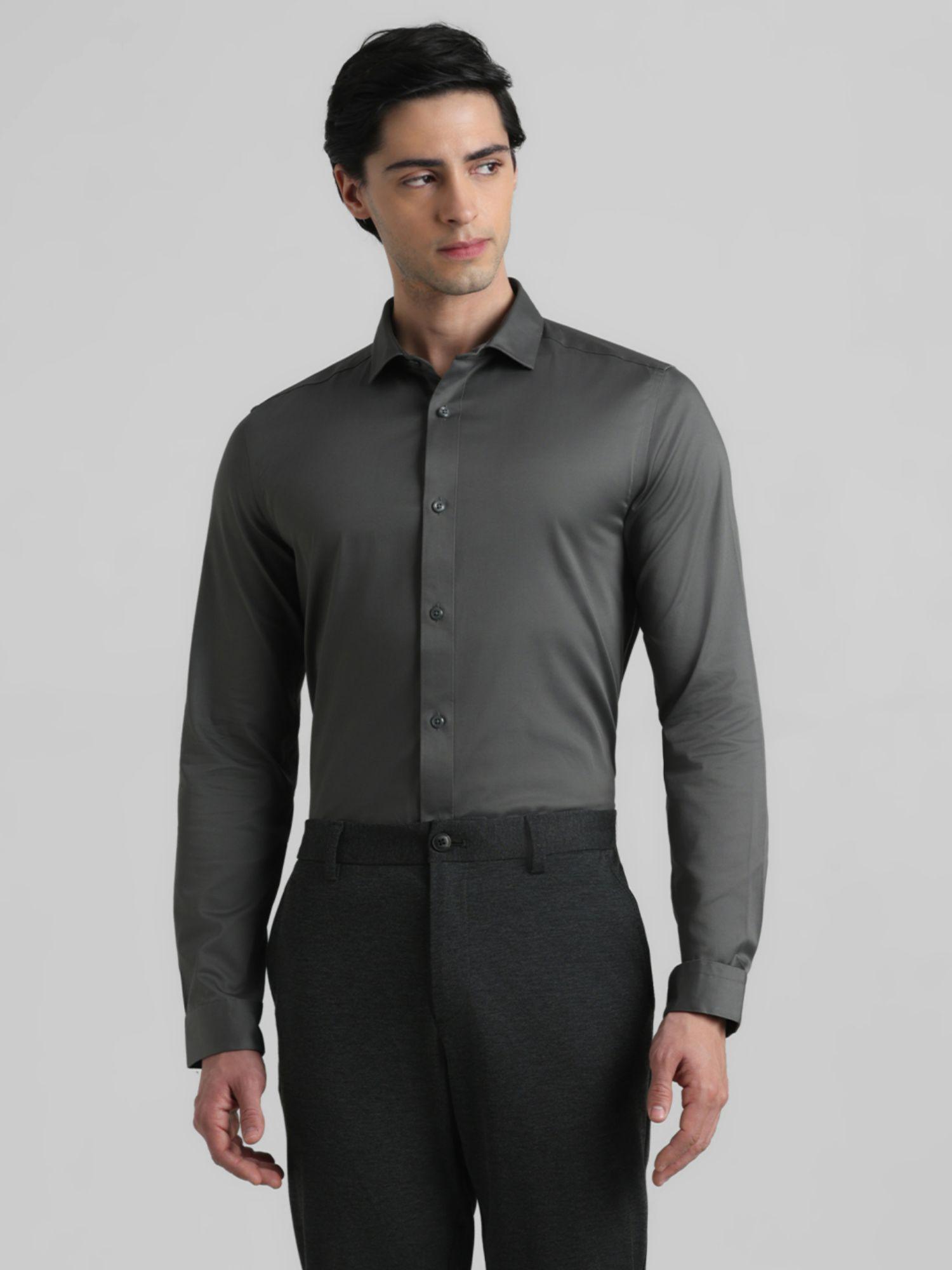 green slim fit shirt