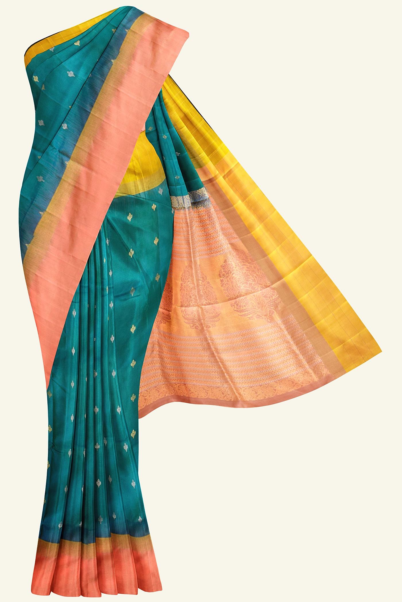 green soft handloom silk saree