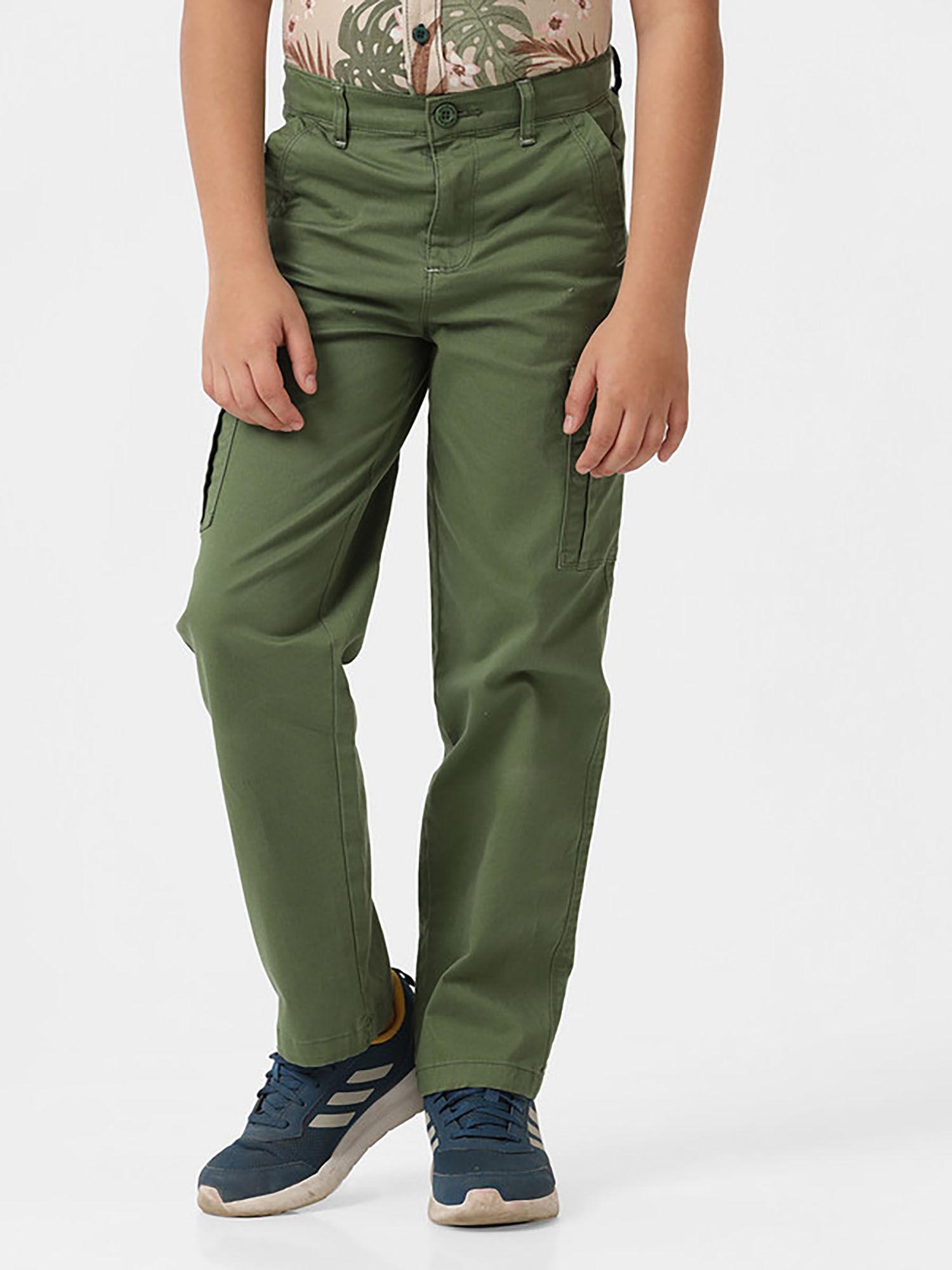 green solid/plain boys trouser