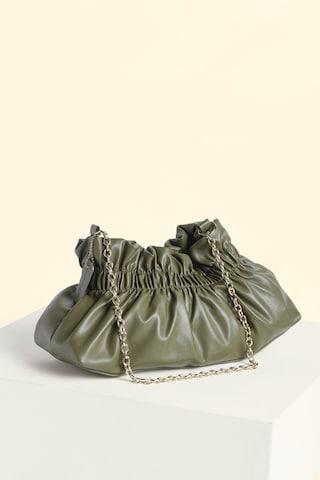 green solid casual pu women fashion bag