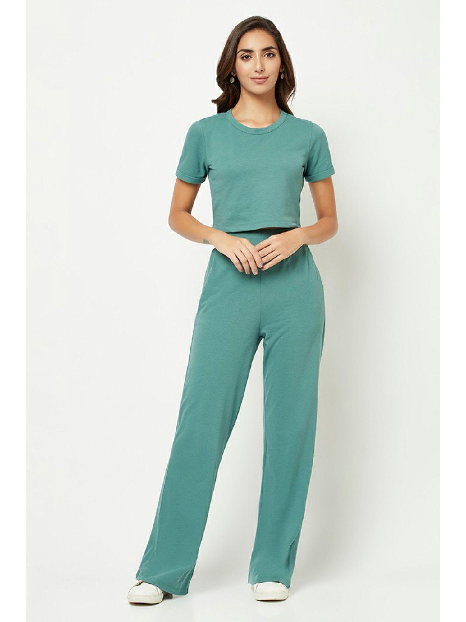 green solid co-ord (set of 2)