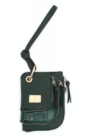 green solid formal pu women wallet
