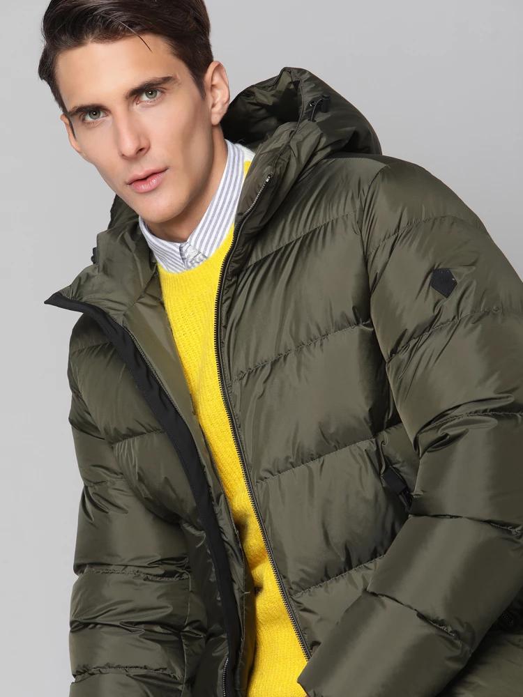 green solid hooded jacket