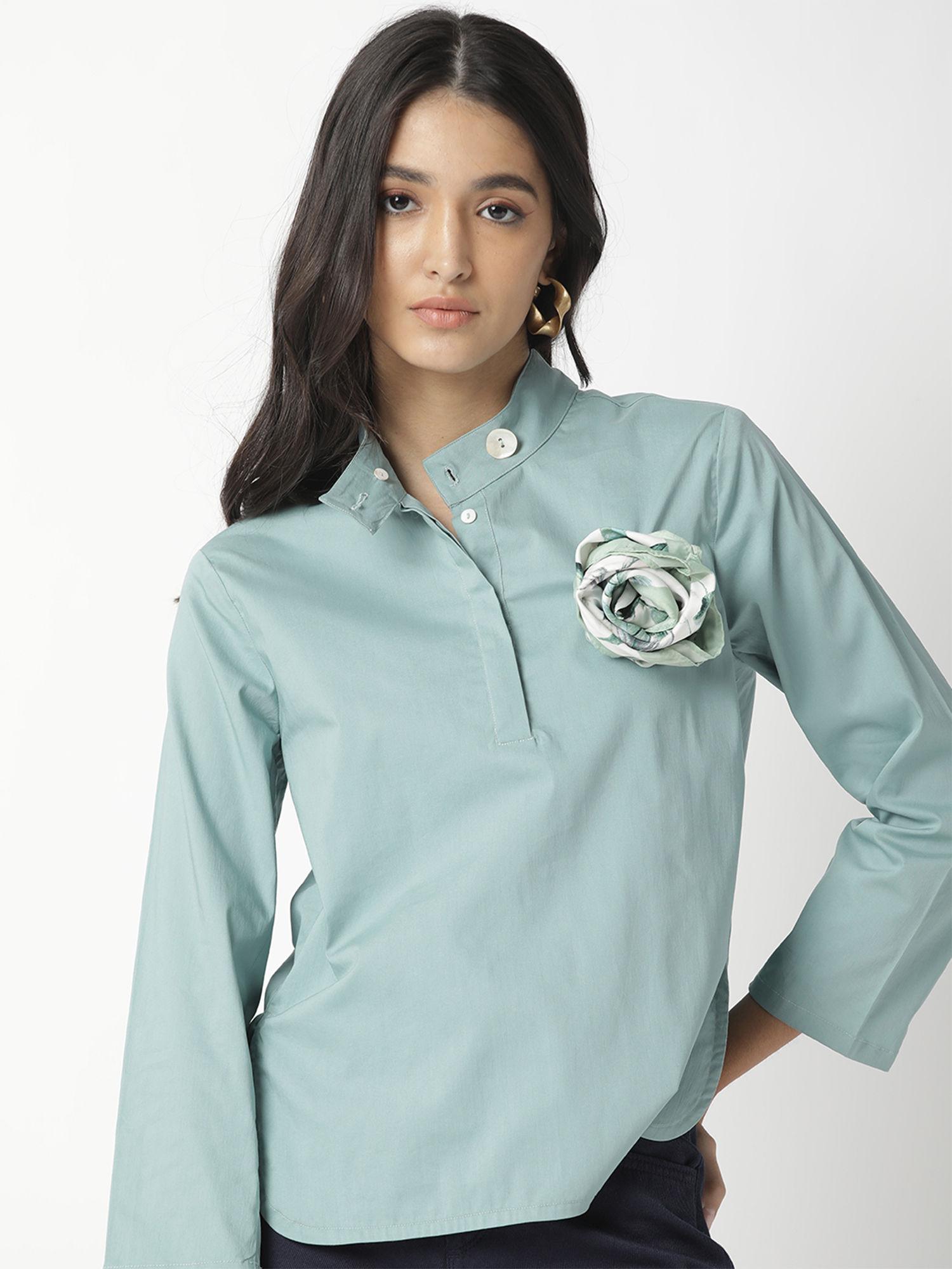 green solid plain top