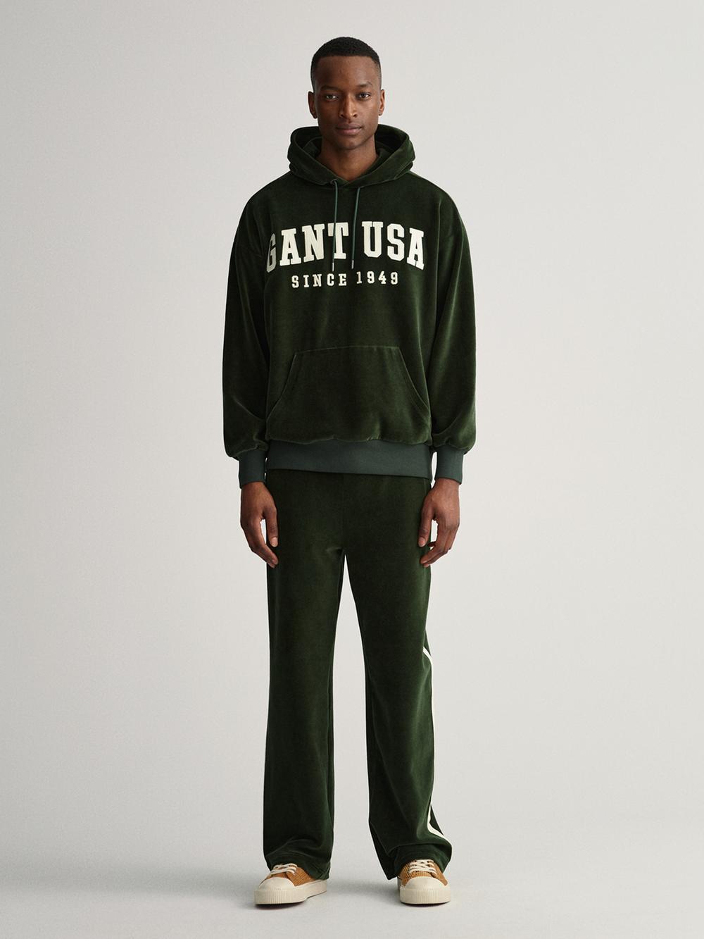 green solid relaxed fit trouser