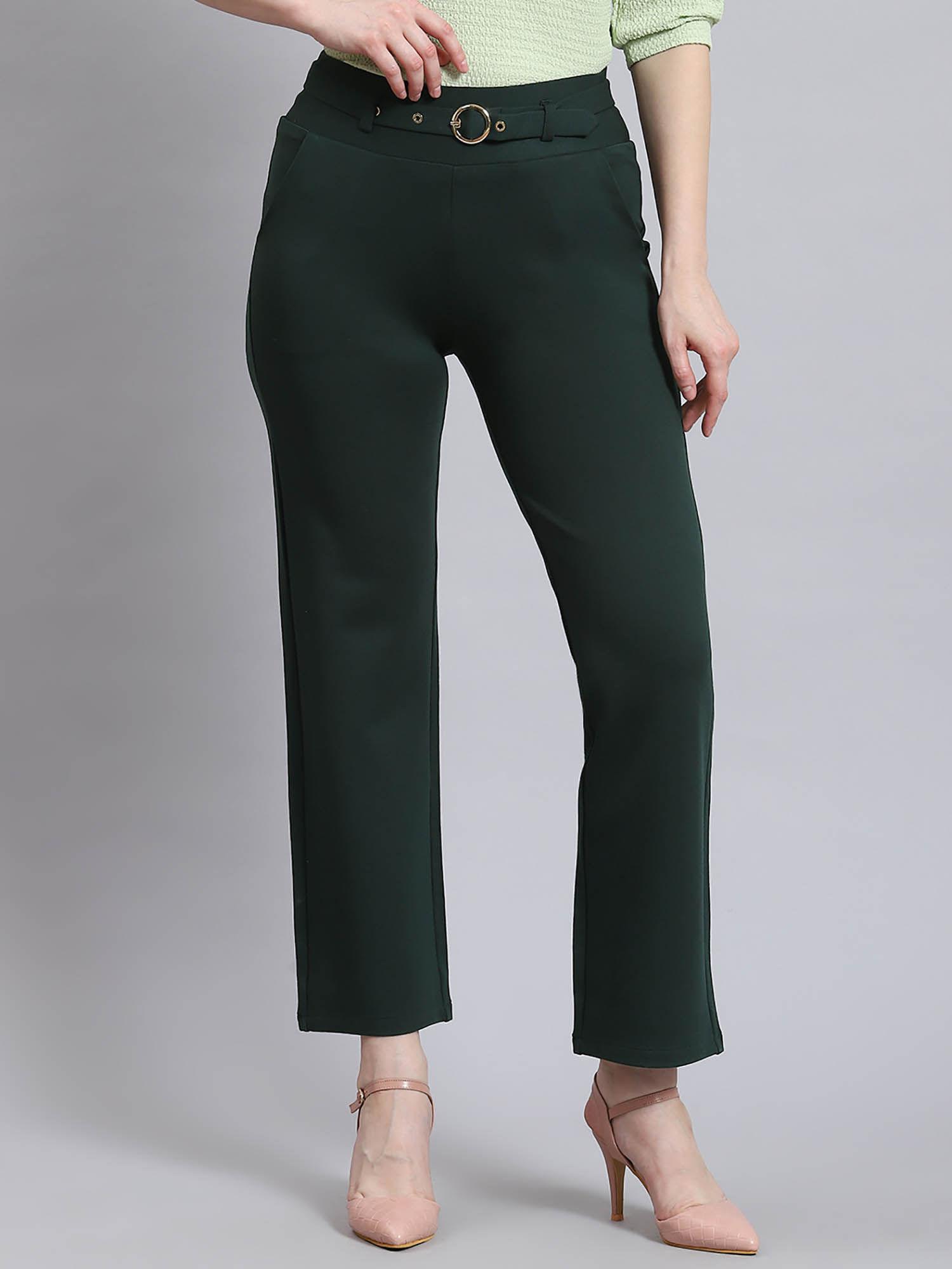 green solid straight trouser (set of 2)