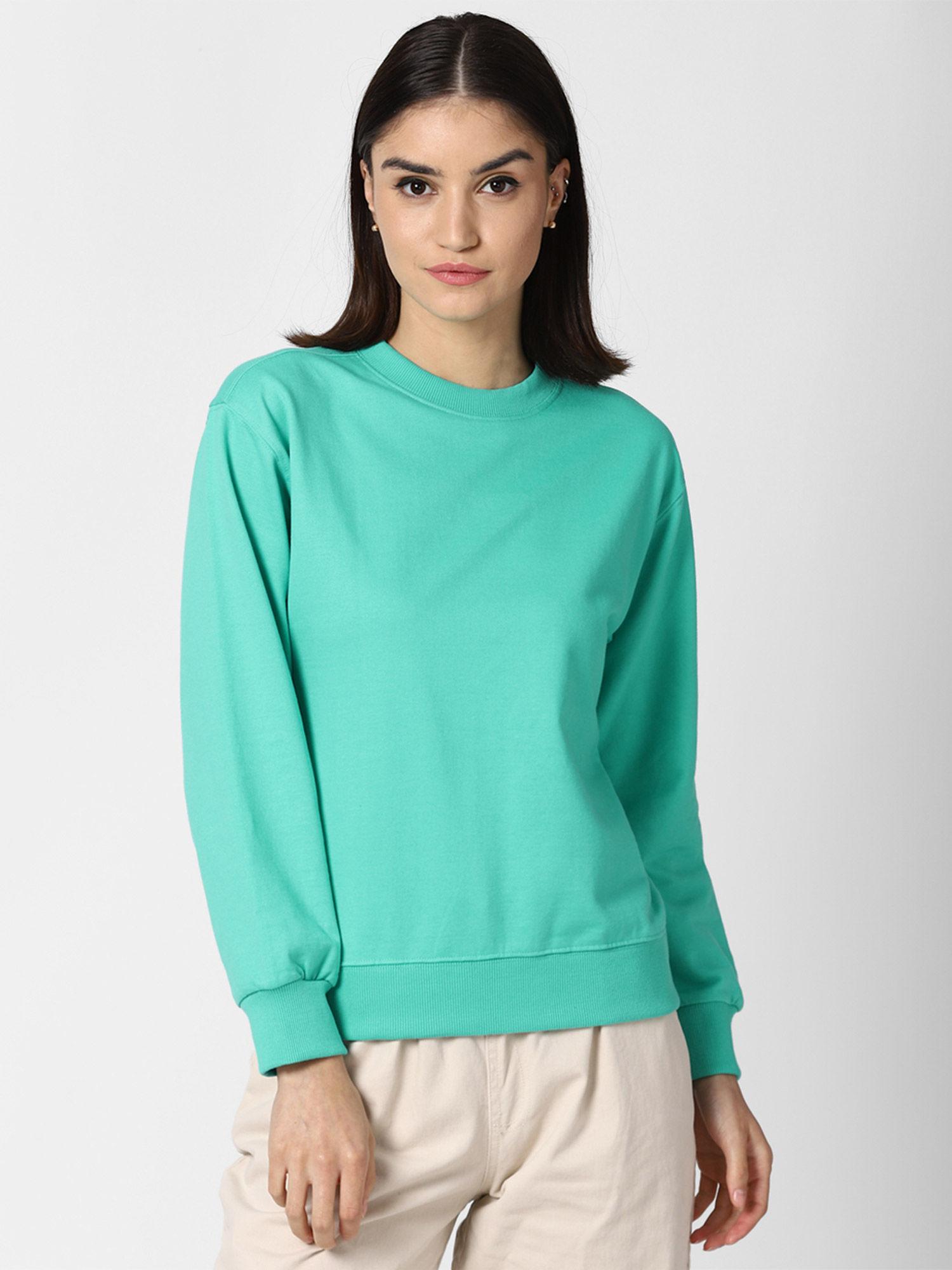 green solid sweatshirt