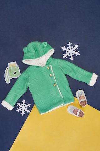 green solid winterwear full sleeves  baby regular fit  sweater