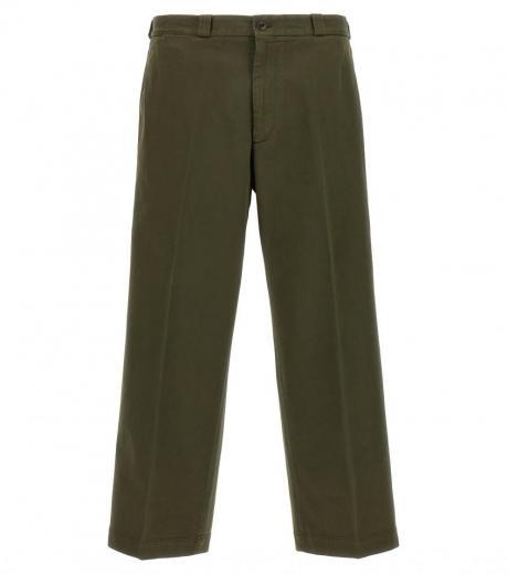 green straight leg pants