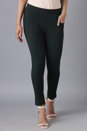 green straight yoga tights