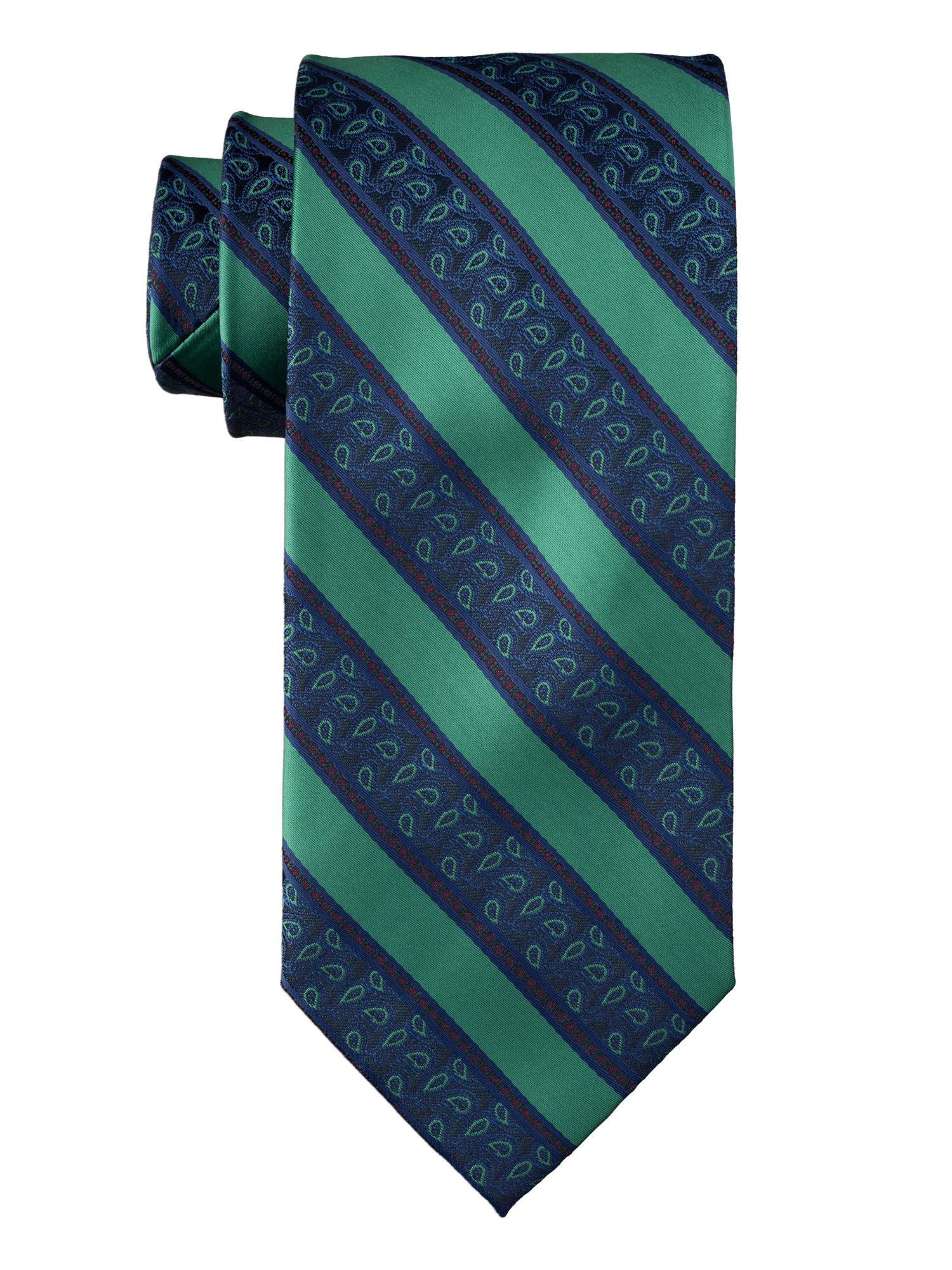 green stripe silk tie