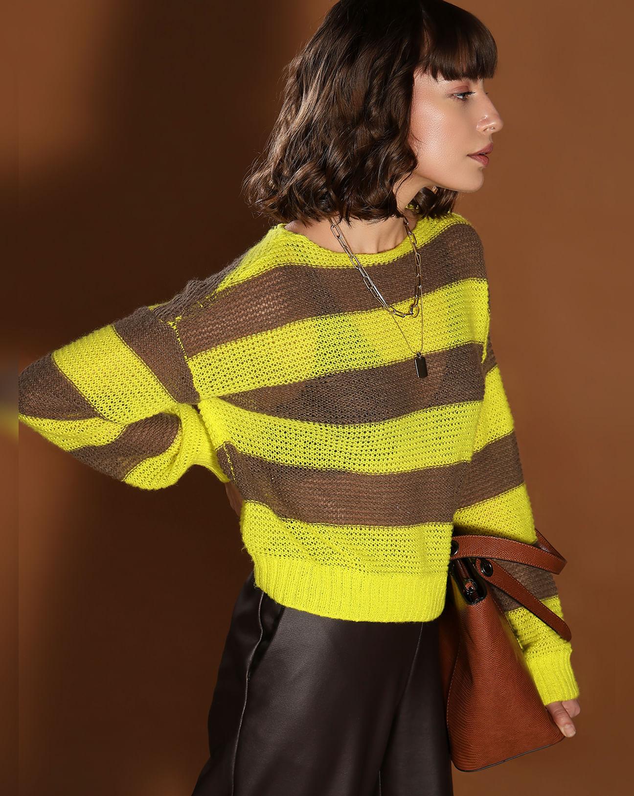 green striped boatneck pullover