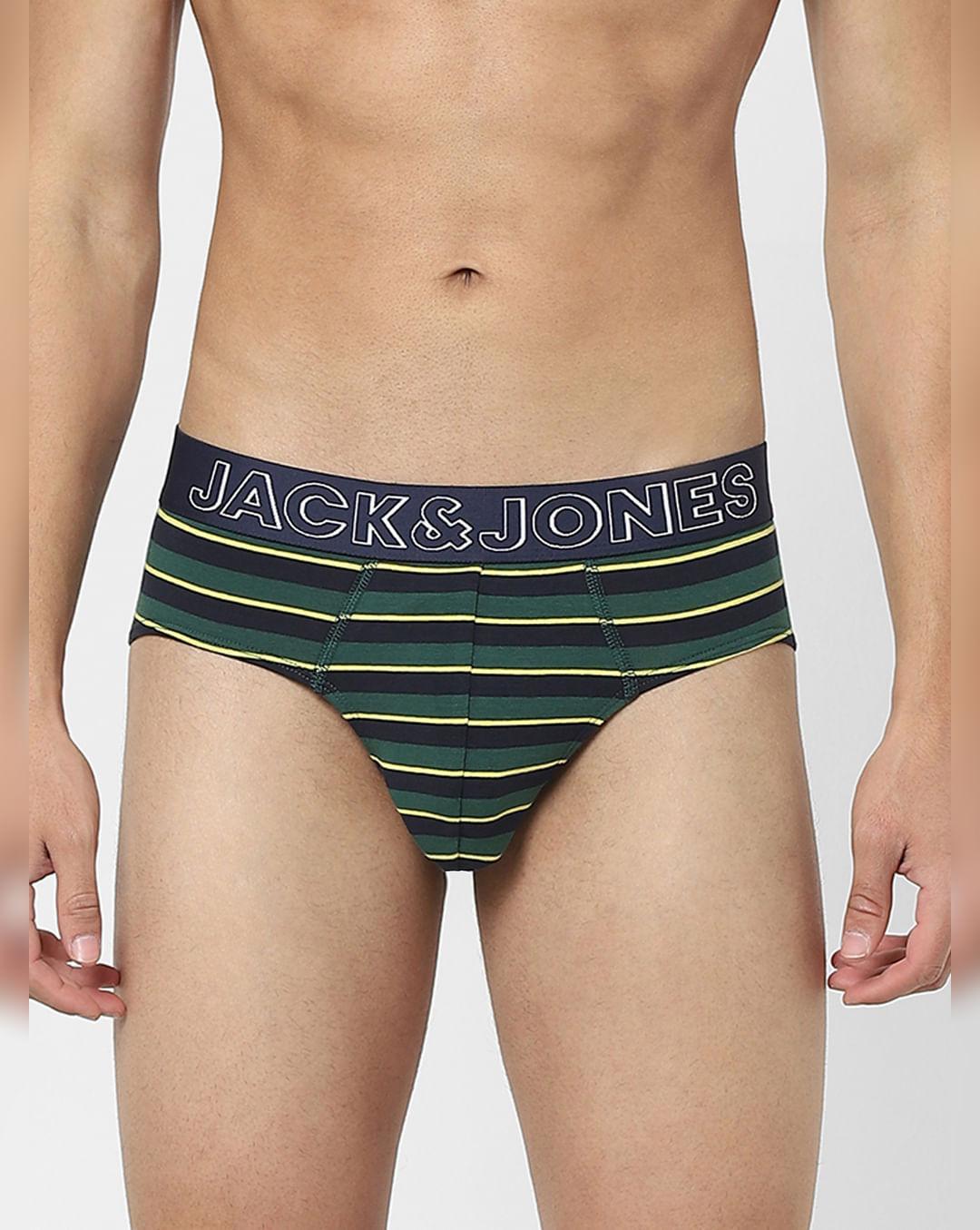 green striped briefs