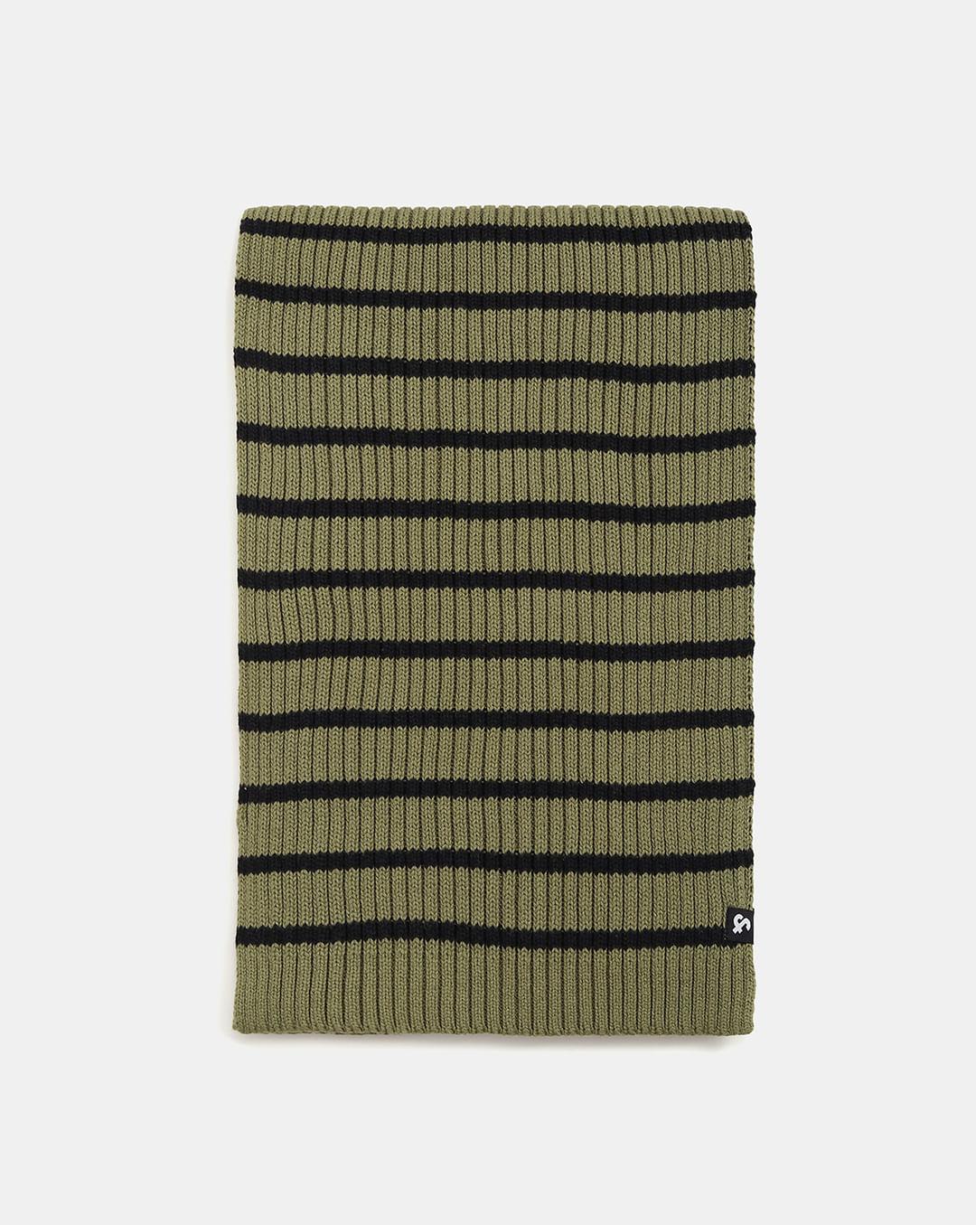 green striped cotton scarf