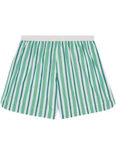 green striped shorts