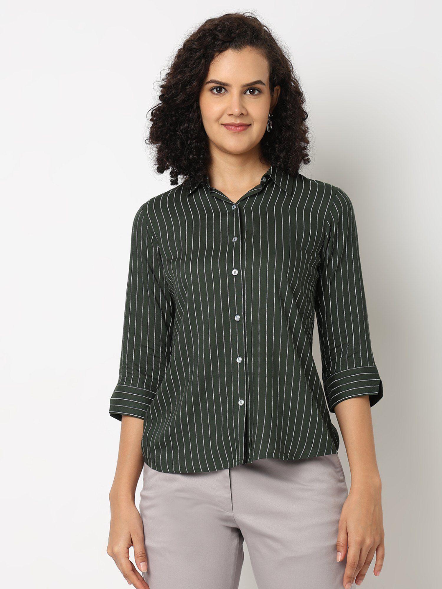 green striper shirt