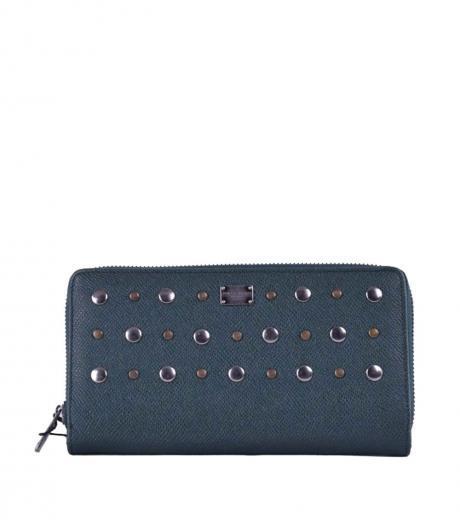 green studded dauphine wallet