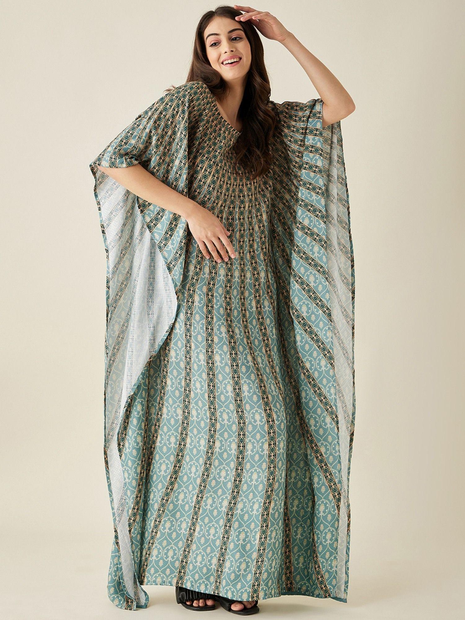 green sunburst supersoft kaftan loungewear