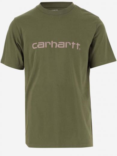 green t-shirt with logo