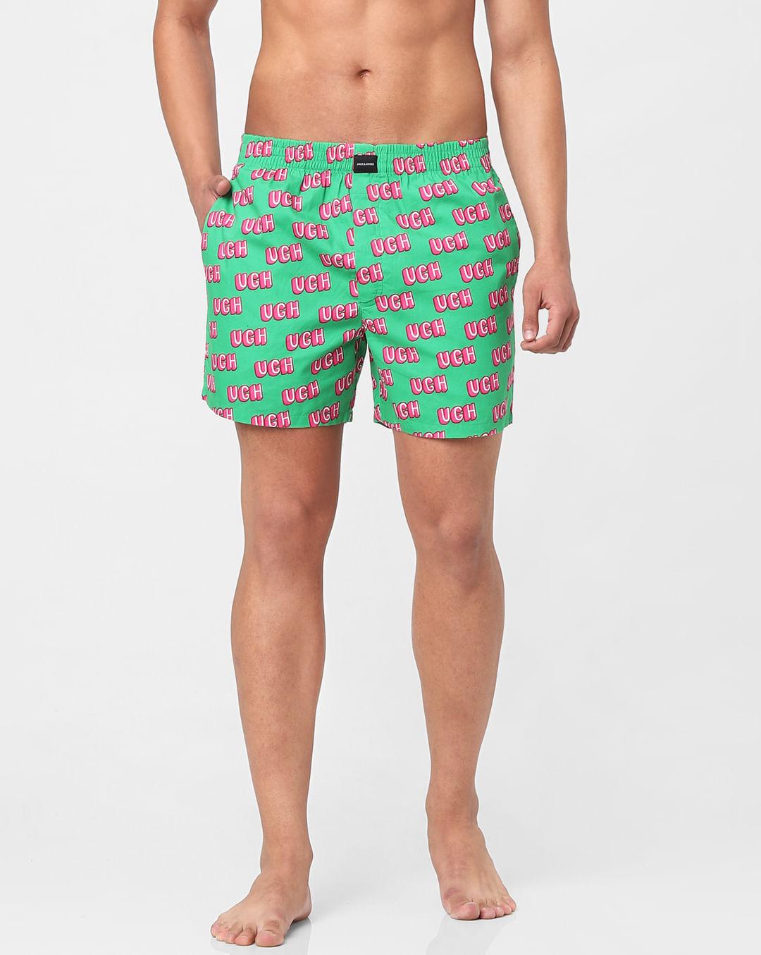 green text print boxers