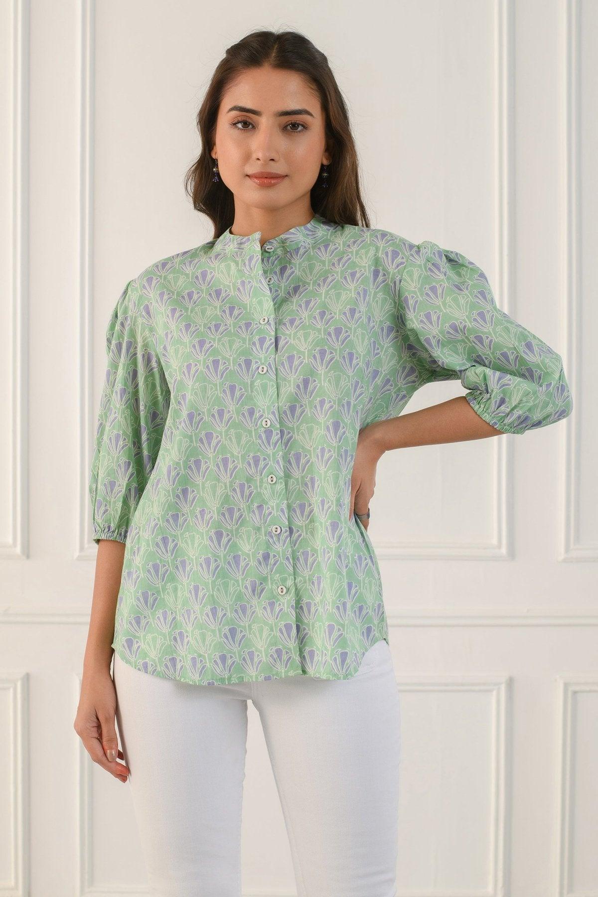 green tulip shirt