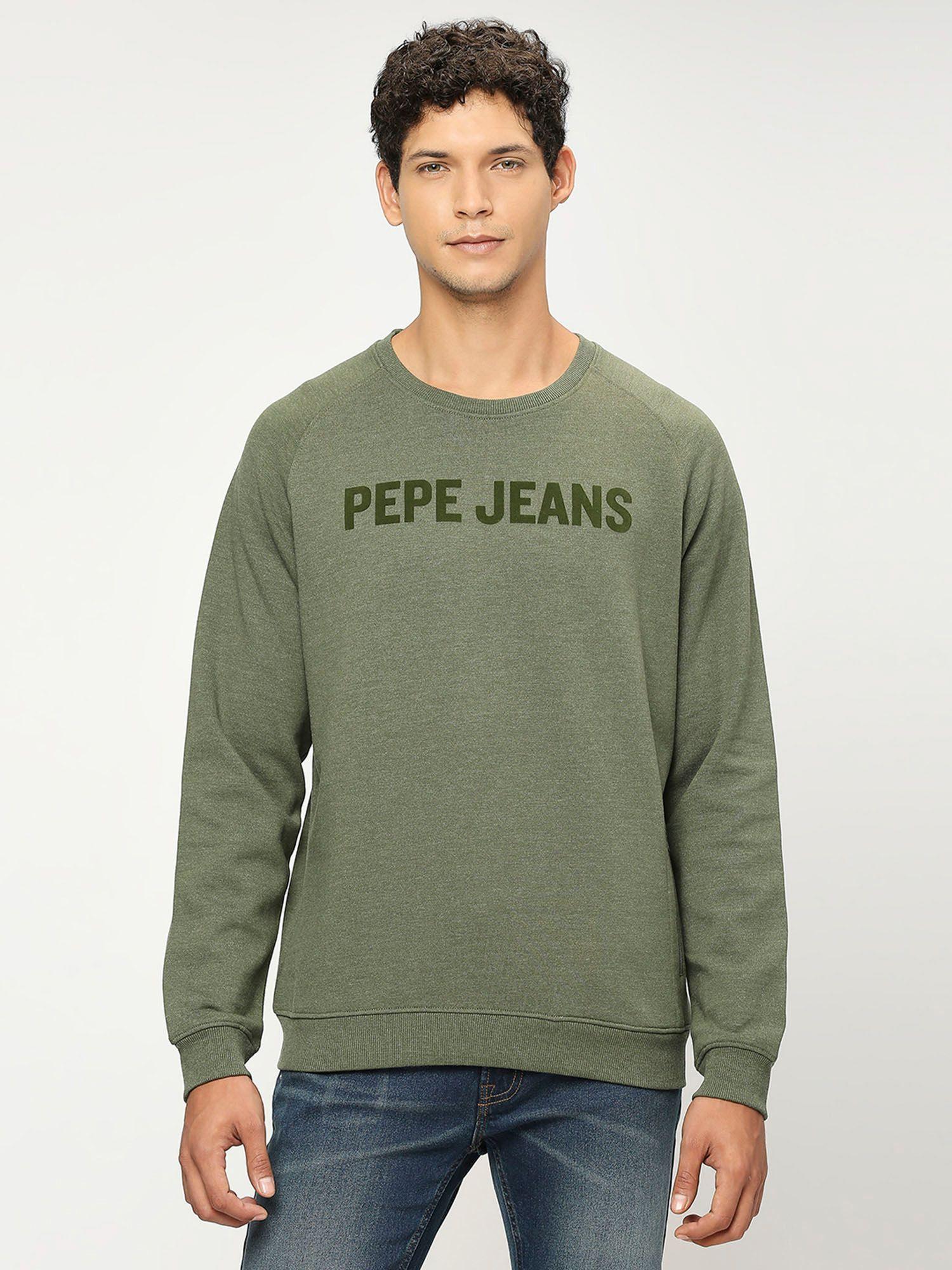 green typography sweatshirt