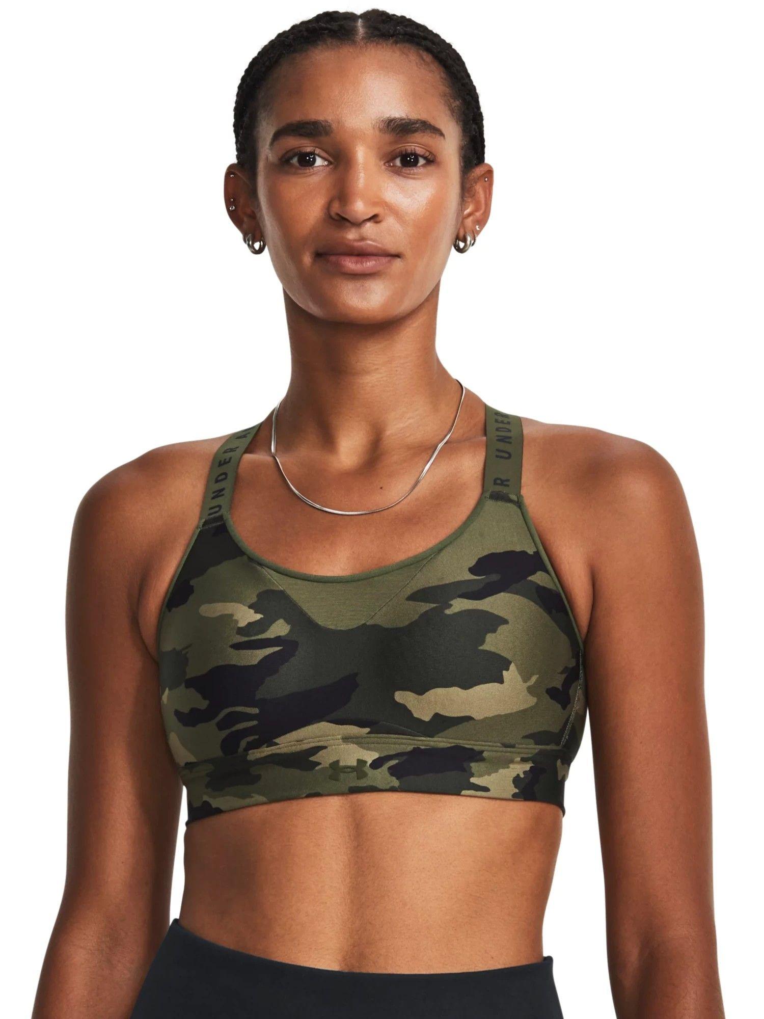 green ua infinity high printed sports bra