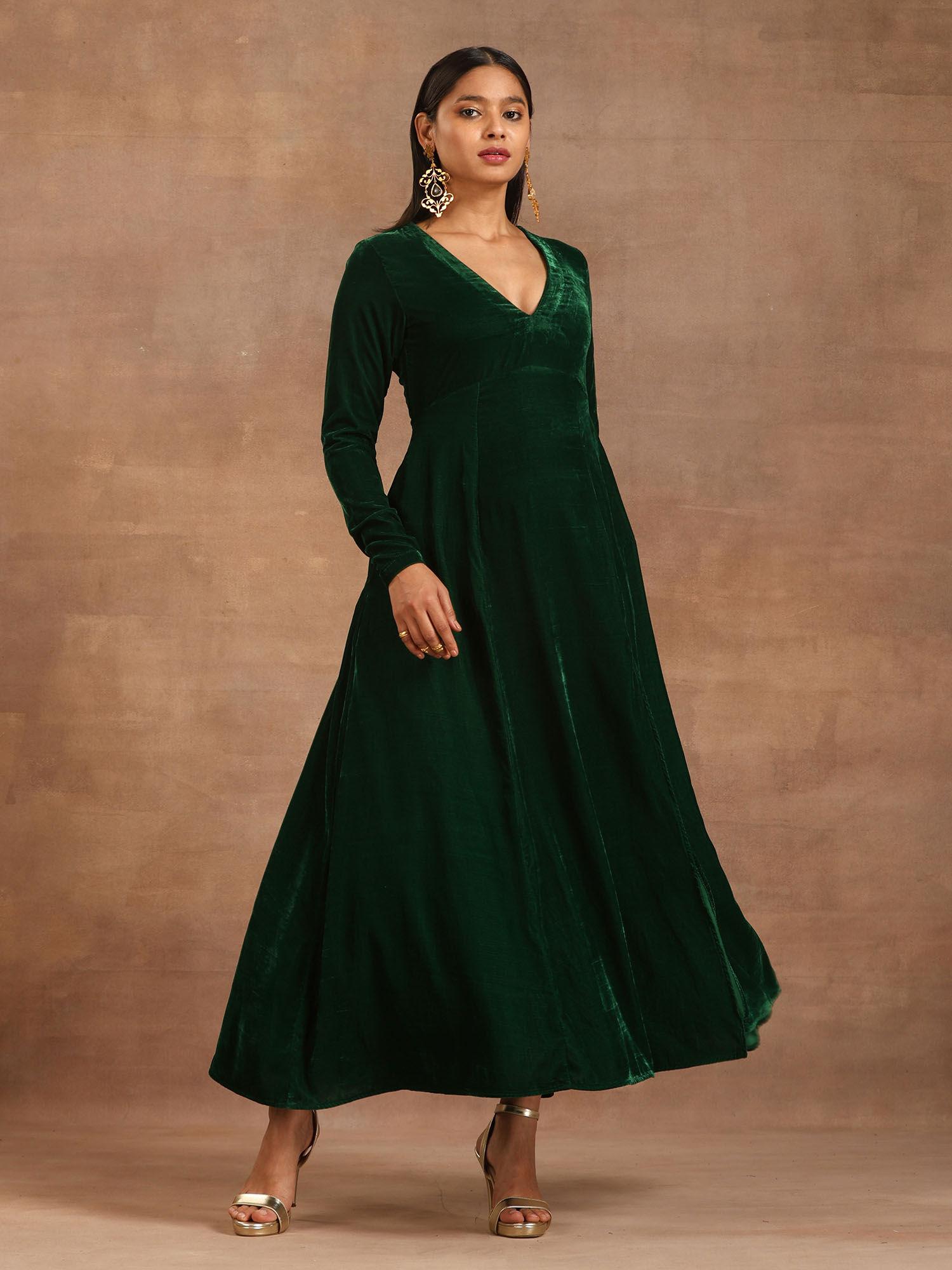 green velvet dress