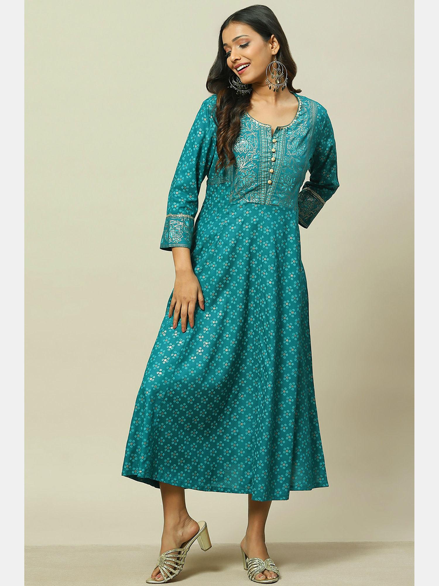 green viscose straight dress