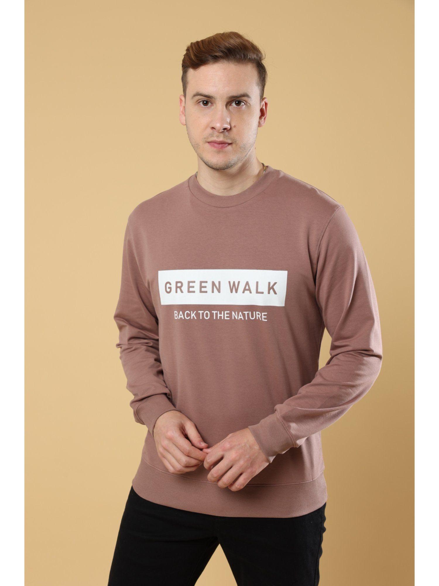 green walk from brown earth sweatshirt