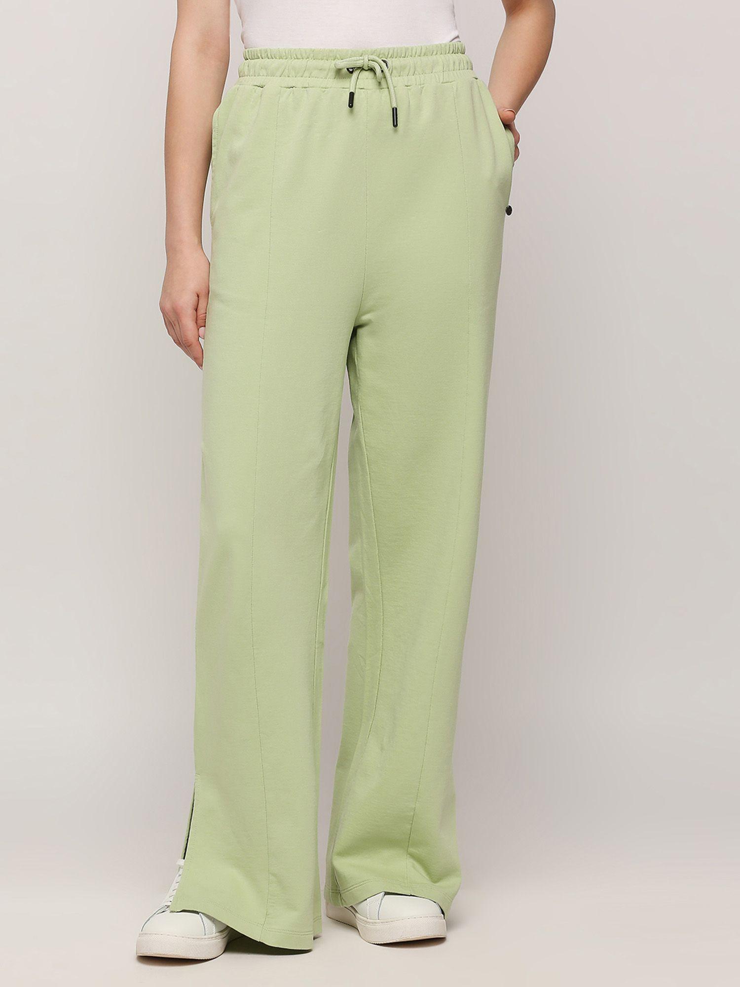 green wide leg sweatpants