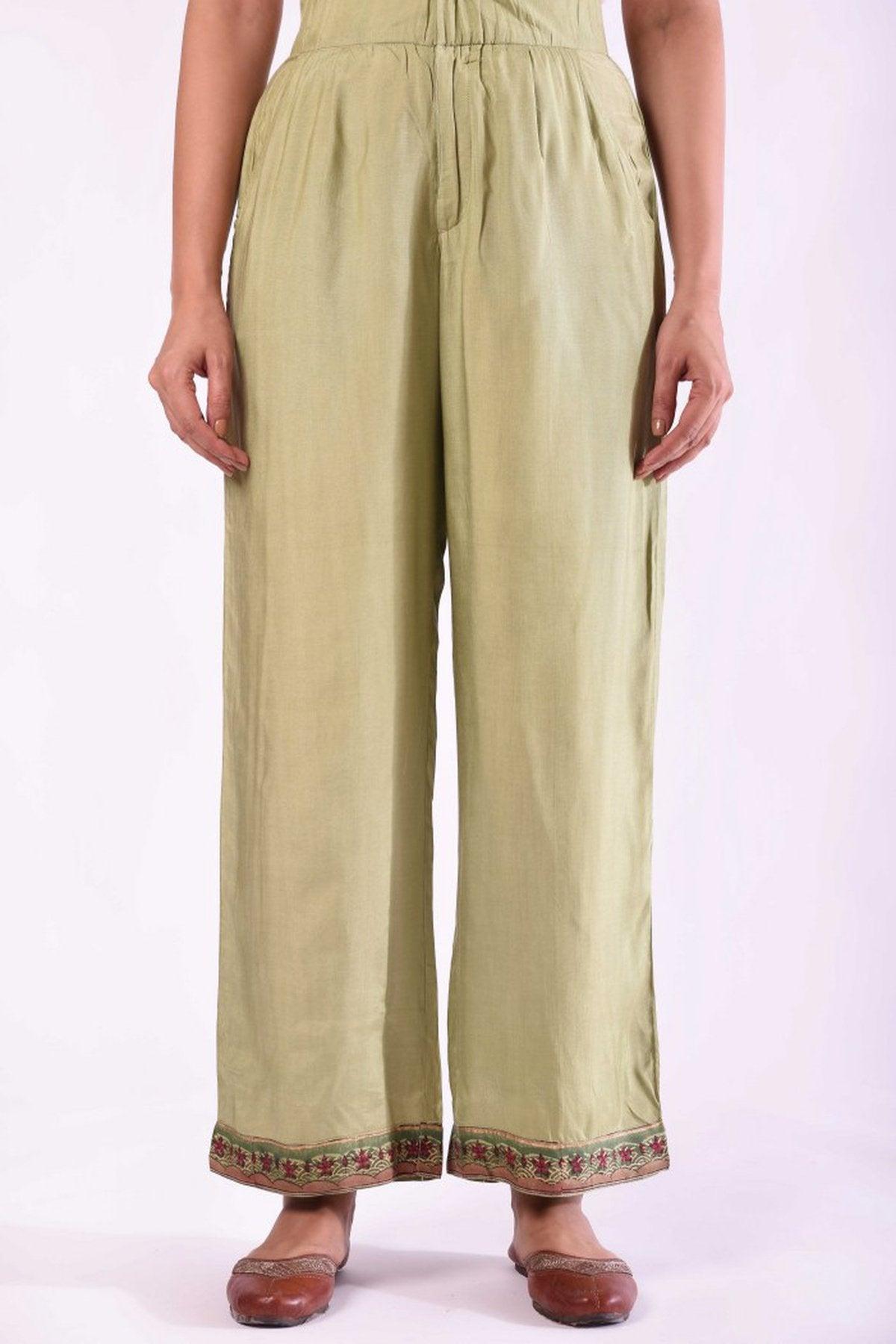 green wide pants