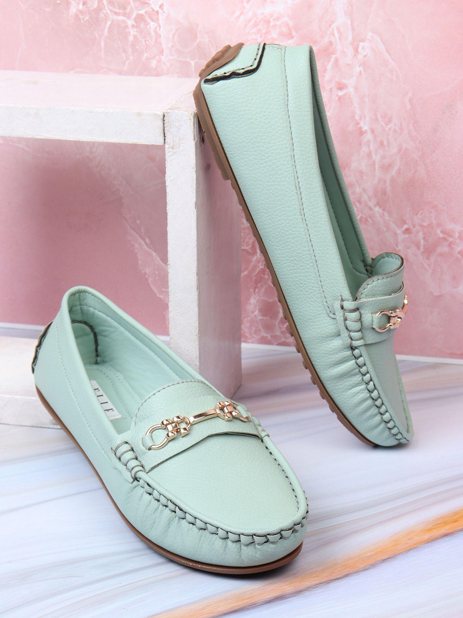 green women slip on loafers