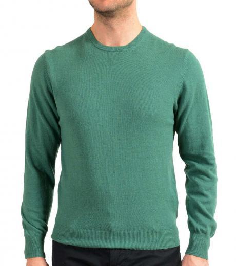 green wool cashmere pullover sweater